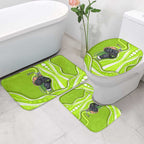 Sydney Thunder Bathroom Set Aboriginal Dot Art Green White - Tribal Wave Pattern