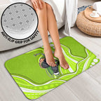 Sydney Thunder Bathroom Set Aboriginal Dot Art Green White - Tribal Wave Pattern