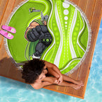 Sydney Thunder Beach Blanket Aboriginal Dot Art Green White - Tribal Wave Pattern