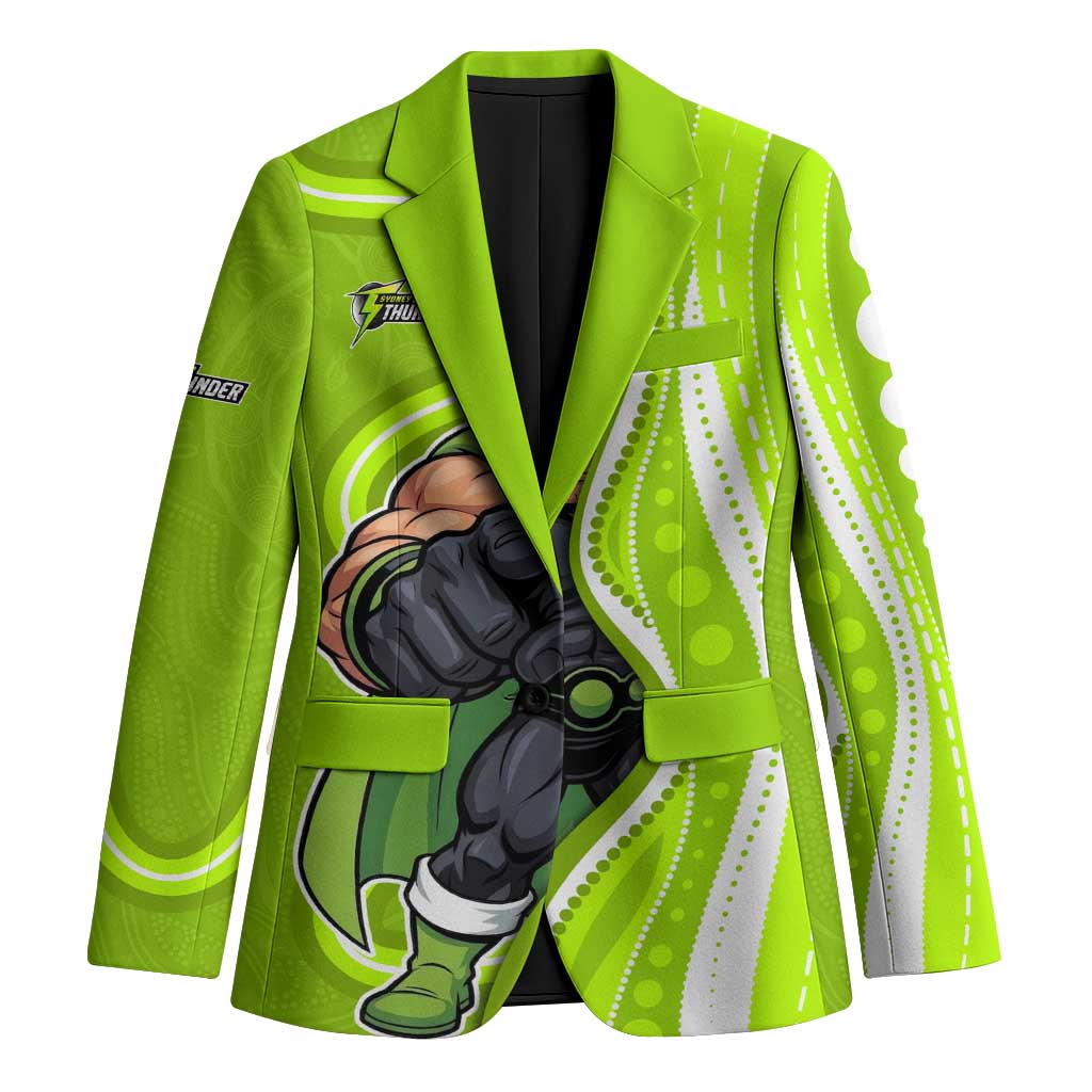 Sydney Thunder Blazer Aboriginal Dot Art Green White - Tribal Wave Pattern