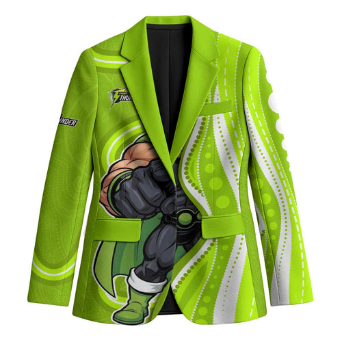 Sydney Thunder Blazer Aboriginal Dot Art Green White - Tribal Wave Pattern