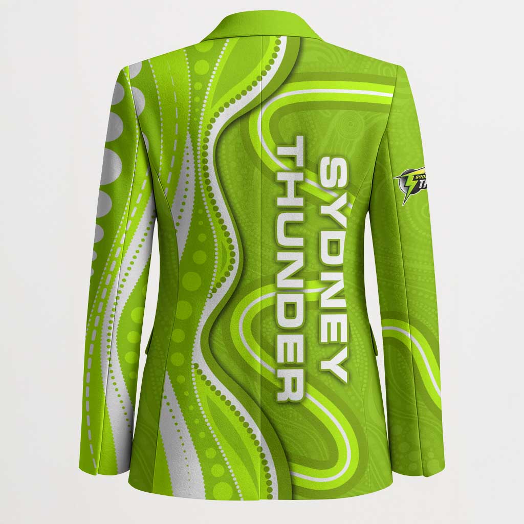 Sydney Thunder Blazer Aboriginal Dot Art Green White - Tribal Wave Pattern