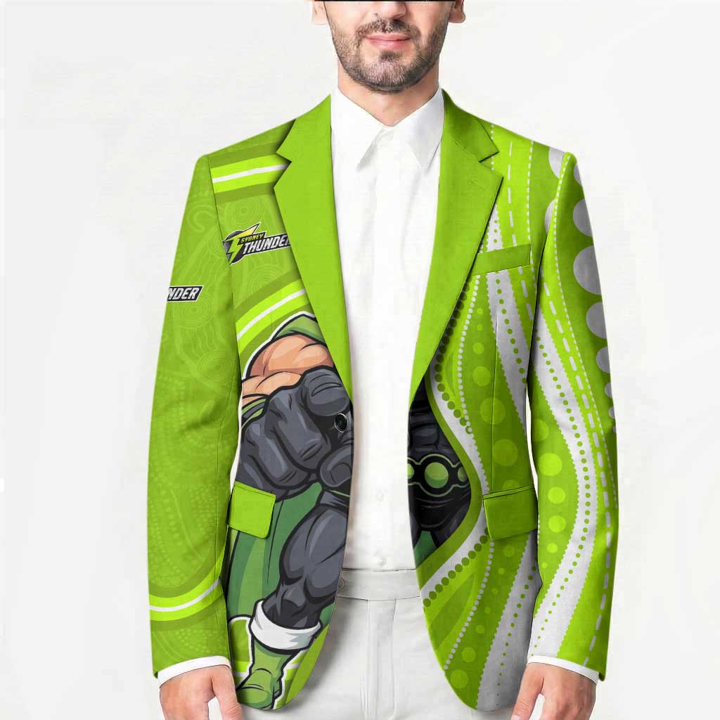 Sydney Thunder Blazer Aboriginal Dot Art Green White - Tribal Wave Pattern