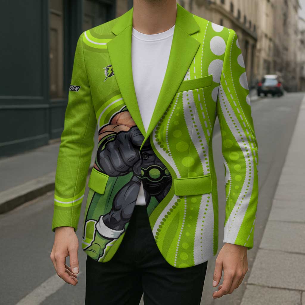 Sydney Thunder Blazer Aboriginal Dot Art Green White - Tribal Wave Pattern