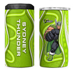 Sydney Thunder 4 in 1 Can Cooler Tumbler Aboriginal Dot Art Green White - Tribal Wave Pattern