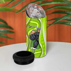 Sydney Thunder 4 in 1 Can Cooler Tumbler Aboriginal Dot Art Green White - Tribal Wave Pattern