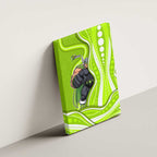 Sydney Thunder Canvas Wall Art Aboriginal Dot Art Green White - Tribal Wave Pattern