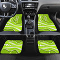Sydney Thunder Car Mats Aboriginal Dot Art Green White - Tribal Wave Pattern
