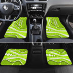 Sydney Thunder Car Mats Aboriginal Dot Art Green White - Tribal Wave Pattern