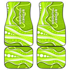 Sydney Thunder Car Mats Aboriginal Dot Art Green White - Tribal Wave Pattern