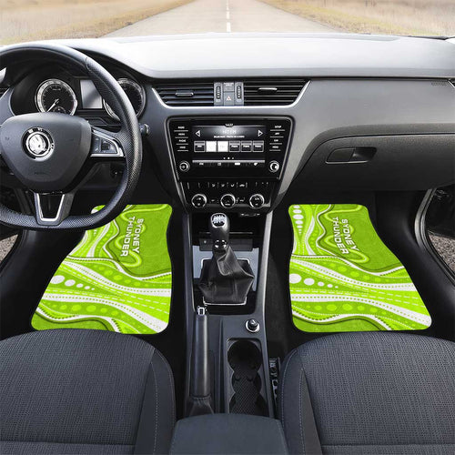 Sydney Thunder Car Mats Aboriginal Dot Art Green White - Tribal Wave Pattern