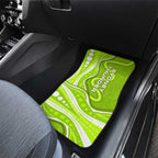 Sydney Thunder Car Mats Aboriginal Dot Art Green White - Tribal Wave Pattern