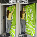 Sydney Thunder Door Cover Aboriginal Dot Art Green White - Tribal Wave Pattern