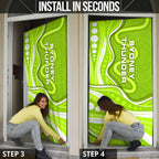 Sydney Thunder Door Cover Aboriginal Dot Art Green White - Tribal Wave Pattern