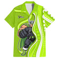 Sydney Thunder Hawaiian Shirt Aboriginal Dot Art Green White - Tribal Wave Pattern