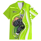 Sydney Thunder Hawaiian Shirt Aboriginal Dot Art Green White - Tribal Wave Pattern