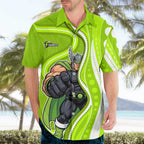Sydney Thunder Hawaiian Shirt Aboriginal Dot Art Green White - Tribal Wave Pattern