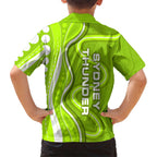 Sydney Thunder Hawaiian Shirt Aboriginal Dot Art Green White - Tribal Wave Pattern