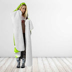 Sydney Thunder Hooded Blanket Aboriginal Dot Art Green White - Tribal Wave Pattern