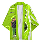 Sydney Thunder Kimono Aboriginal Dot Art Green White - Tribal Wave Pattern