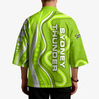 Sydney Thunder Kimono Aboriginal Dot Art Green White - Tribal Wave Pattern