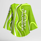 Sydney Thunder Kimono Sleeve Blouse Aboriginal Dot Art Green White - Tribal Wave Pattern