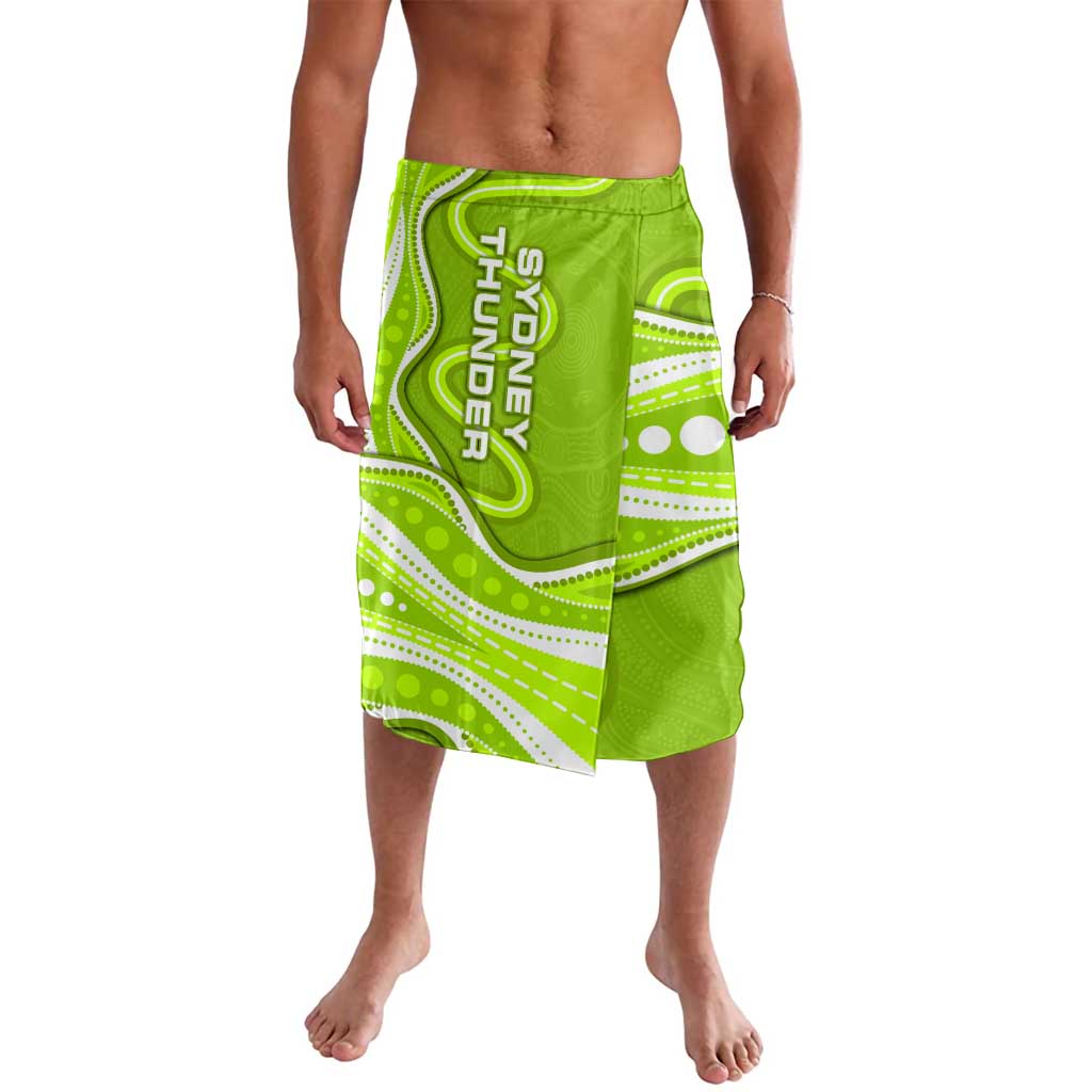 Sydney Thunder Lavalava Aboriginal Dot Art Green White - Tribal Wave Pattern