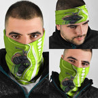 Sydney Thunder Neck Gaiter Aboriginal Dot Art Green White - Tribal Wave Pattern