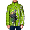 Sydney Thunder Padded Jacket Aboriginal Dot Art Green White - Tribal Wave Pattern