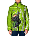 Sydney Thunder Padded Jacket Aboriginal Dot Art Green White - Tribal Wave Pattern