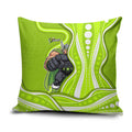 Sydney Thunder Pillow Cover Aboriginal Dot Art Green White - Tribal Wave Pattern
