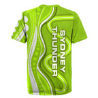 Sydney Thunder Rugby Jersey Aboriginal Dot Art Green White - Tribal Wave Pattern