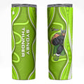 Sydney Thunder Skinny Tumbler Aboriginal Dot Art Green White - Tribal Wave Pattern