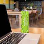 Sydney Thunder Skinny Tumbler Aboriginal Dot Art Green White - Tribal Wave Pattern