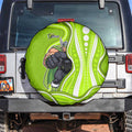 Sydney Thunder Spare Tire Cover Aboriginal Dot Art Green White - Tribal Wave Pattern