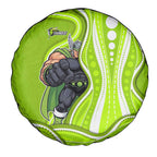 Sydney Thunder Spare Tire Cover Aboriginal Dot Art Green White - Tribal Wave Pattern