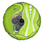 Sydney Thunder Spare Tire Cover Aboriginal Dot Art Green White - Tribal Wave Pattern