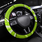 Sydney Thunder Steering Wheel Cover Aboriginal Dot Art Green White - Tribal Wave Pattern