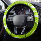 Sydney Thunder Steering Wheel Cover Aboriginal Dot Art Green White - Tribal Wave Pattern