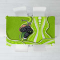Sydney Thunder Tablecloth Aboriginal Dot Art Green White - Tribal Wave Pattern