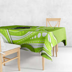 Sydney Thunder Tablecloth Aboriginal Dot Art Green White - Tribal Wave Pattern