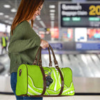 Sydney Thunder Travel Bag Aboriginal Dot Art Green White - Tribal Wave Pattern