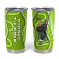 Sydney Thunder Tumbler Cup Aboriginal Dot Art Green White - Tribal Wave Pattern