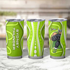 Sydney Thunder Tumbler Cup Aboriginal Dot Art Green White - Tribal Wave Pattern