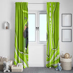 Sydney Thunder Window Curtain Aboriginal Dot Art Green White - Tribal Wave Pattern