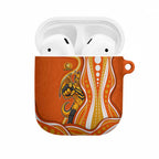 Perth Scorchers AirPods Case Aboriginal Dot Art Orange White - Tribal Wave Pattern
