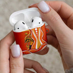 Perth Scorchers AirPods Case Aboriginal Dot Art Orange White - Tribal Wave Pattern