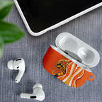 Perth Scorchers AirPods Case Aboriginal Dot Art Orange White - Tribal Wave Pattern
