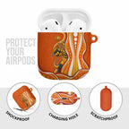 Perth Scorchers AirPods Case Aboriginal Dot Art Orange White - Tribal Wave Pattern