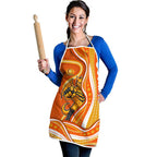 Perth Scorchers Apron Aboriginal Dot Art Orange White - Tribal Wave Pattern